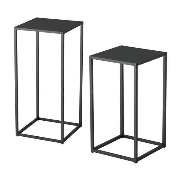 Satstbord Åseral set om 2 stål 54,5x30x30 cm svart [en.casa]