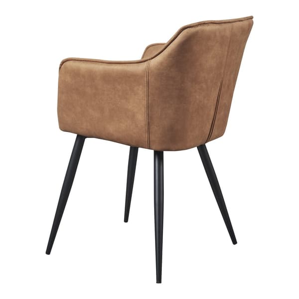 Karmstol Birmingham 79x56x53,5cm metall mocka-känsla brun [en.casa]
