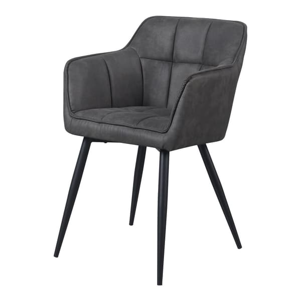 Karmstol Birmingham 79x56x53,5cm metall mocka-känsla mörkgrå [en.casa]