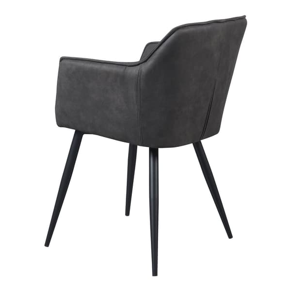 Karmstol Birmingham 79x56x53,5cm metall mocka-känsla mörkgrå [en.casa]