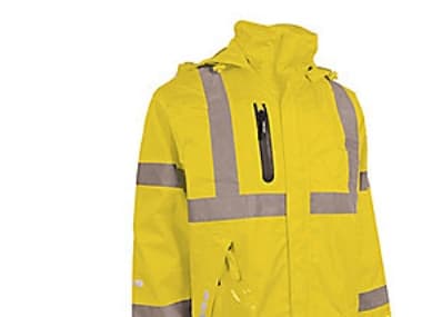 Lyngsøe regnjakke L - Åndbar Hi-Vis Gul regnjakke i slidstærk kvalitet