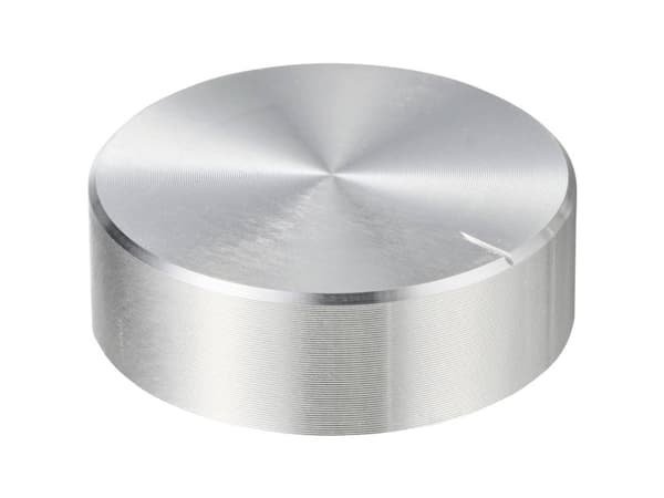 TRU COMPONENTS TC-11696512 Drejeknap med knopmarkering Sølv (Ø x H) 40 mm x 13 mm Aluminium, Plastic 1 stk