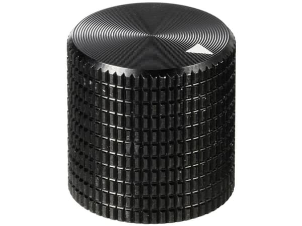 TRU COMPONENTS TC-11613844 Nuppi nupin merkinnällä Musta (Ø x K) 17 mm x 17 mm Alumiini 1 kpl