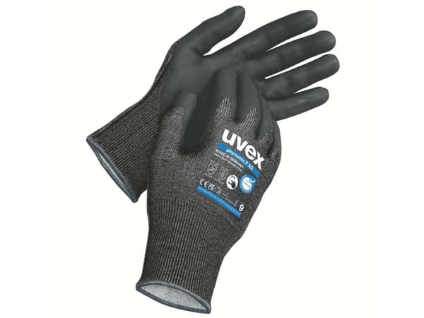 Uvex phynomic F XG, Verkstedhansker, Sort, Voksen, Voksen, Unisex, Kuttbestandig, Revnesikker