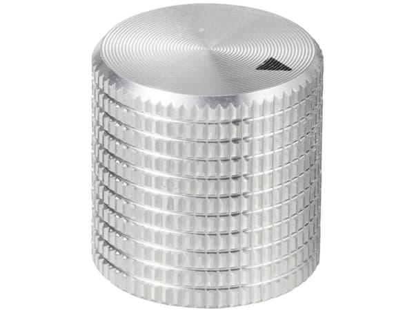 TRU COMPONENTS TC-11613848 Drejeknap med knopmarkering Sølv (Ø x H) 17 mm x 17 mm Aluminium 1 stk