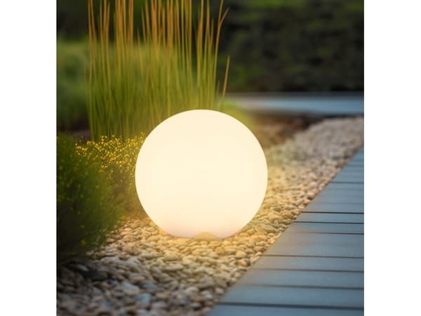 CENTURY Bolla solare, Gulvlys, Hvit, IP44, Hage, III, Lyssensor