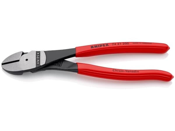 Knipex 74 21 200, Sivuleikkurit, Kromivanadiini-teräs, Muovi, Punainen, 200 mm, 258 g
