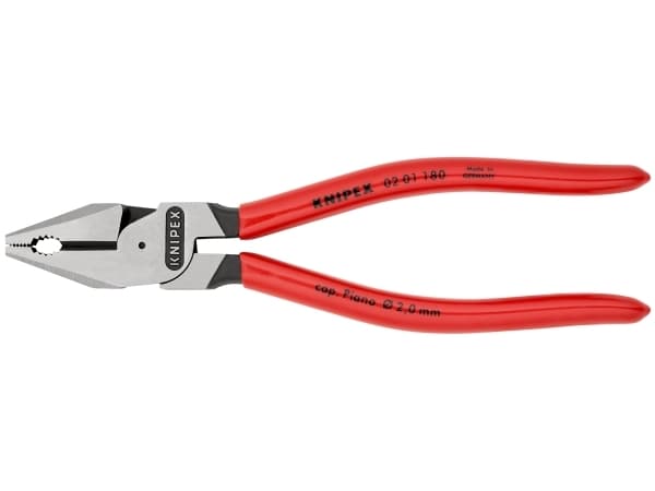 Knipex 02 01 180, Lineman-tång, Stål, Plast, Röd, 180 mm, 202 g