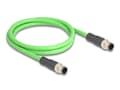 Miniatyrbilde 3 av 5: Delock - Nettverkskabel - 4 pin M12-D (hann) til 4 pin M12-D (hann) - 1 m - 6.5 mm - SF/UTP - grønn