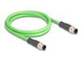 Miniatyrbilde 1 av 5: Delock - Nettverkskabel - 4 pin M12-D (hann) til 4 pin M12-D (hann) - 1 m - 6.5 mm - SF/UTP - grønn