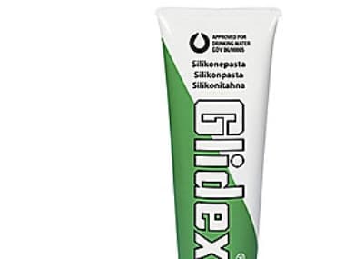 Glidex silikonepasta, 200 g - Lille plasttube med svamp til direkte påføring uden spild.