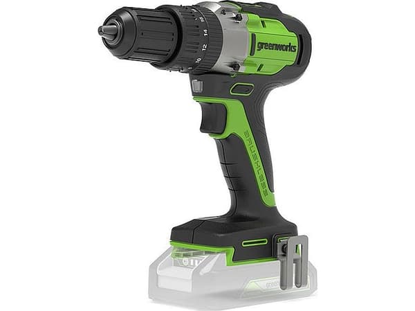 Greenworks 3704107, Eldriven skruvdragare, Pistolhandtag, Svart, Grön, Borstlös, Bältesklämma, 60 nm