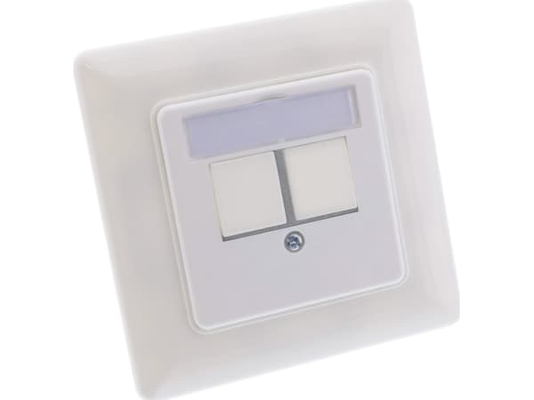 InLine 76202Z, 2 x RJ-45, Vit, 1 styck, Polypåse
