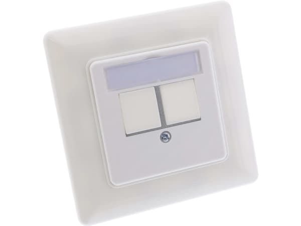 InLine 76202Z, 2 x RJ-45, Vit, 1 styck, Polypåse Vit
