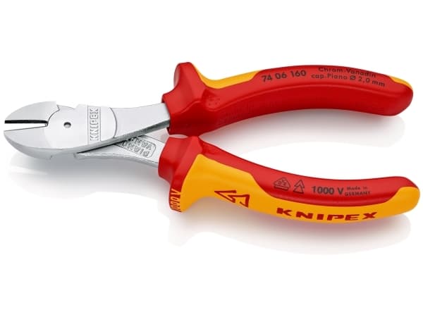 Knipex 74 06 160, Diagonal tang, Kromvanadiumstål, Plast, Oransje, Rød, 160 mm, 215 g