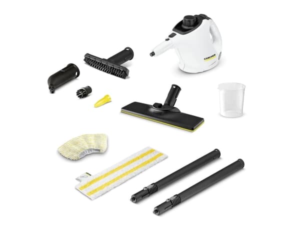 Kärcher SC 1 EasyFix, Bärbar ångtvätt, Svart, Vit, 50 cm, 100 cm, 4 m, 200 ml Svart, Vit