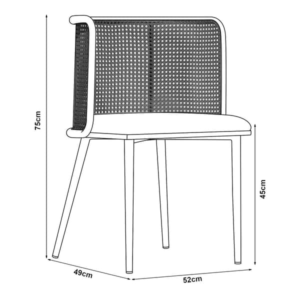 Stol Flen set om 2 metall rotting 75x52x49 cm svart [en.casa]