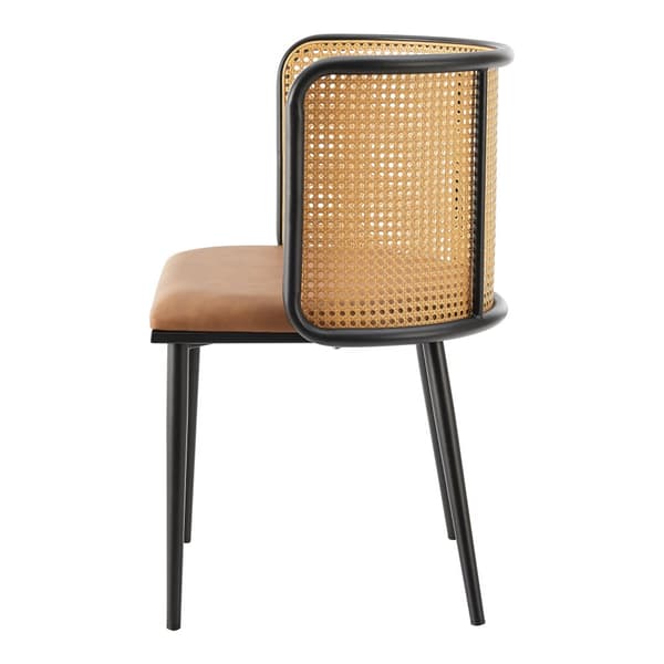 Stol Flen set om 2 metall rotting 75x52x49 cm svart [en.casa]
