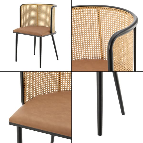 Stol Flen set om 2 metall rotting 75x52x49 cm svart [en.casa]