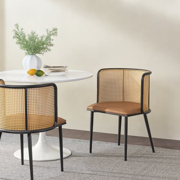Stol Flen set om 2 metall rotting 75x52x49 cm svart [en.casa]