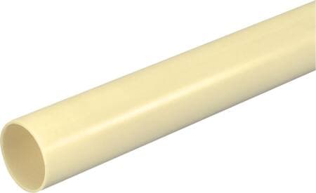 Plastrør stiv, PVC 20 mm (3/4) gul/hvid 4 meter. De tåler en trykbelastning på 750N. - (4 meter)