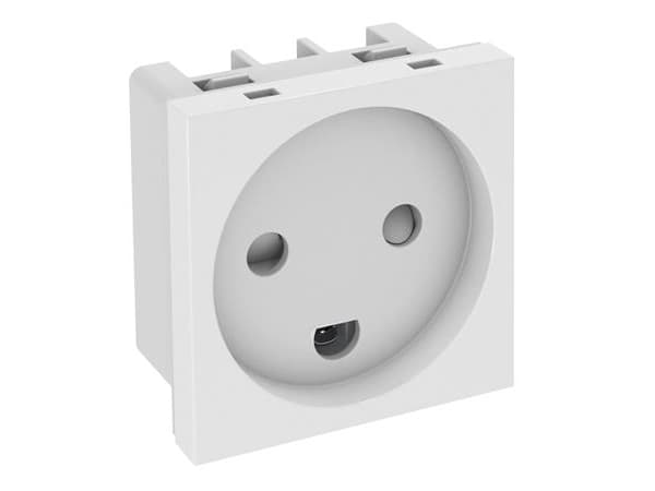 OBO Socket single 0° acc. Tanskalainen standardi, ylimääräinen kosketussuoja, ruuviliittimillä, 2-napainen, 16 A 250 V