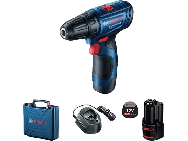 Bosch GSR Professional 120-LI - Drill/driver - trådløs - 2 hastigheter 10 mm - 30 N·m - 2 batterier - 12 V