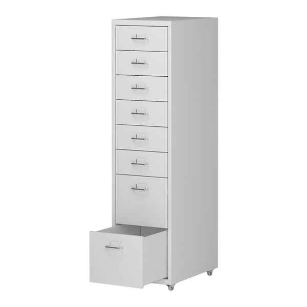 Dokumentskåp Kökar 109x28x41 cm stål 8 lådor vit [en.casa]