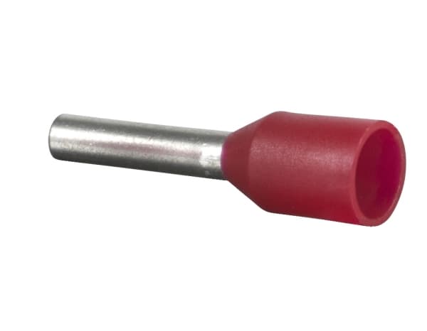 Schneider Electric DZ5CE010L6, Päätyholkki, Suora, Punainen, Kupari, Muovi, 1 mm², REACh, RoHS