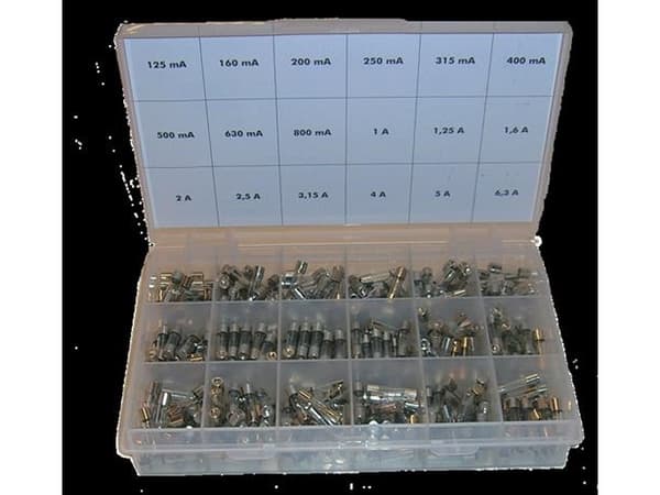 Sortimentskasse med finsikringer flink 5x20 mm