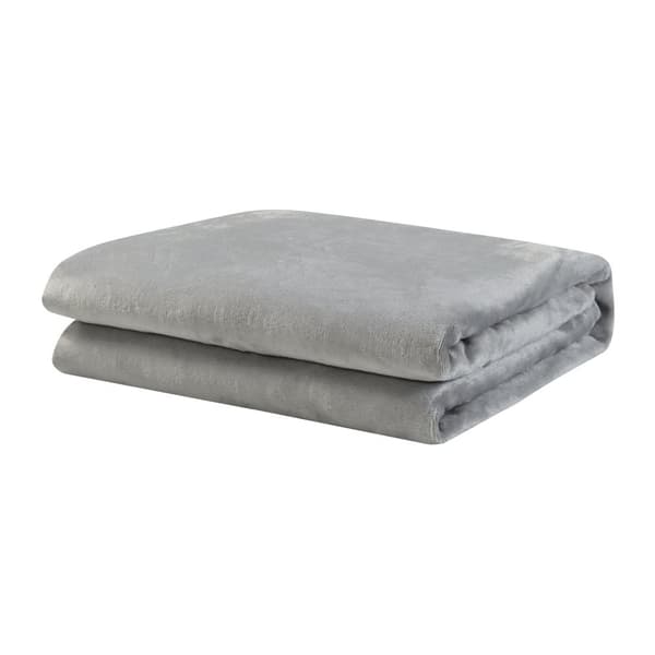 Värmefilt Archi 180x130 cm fleece ljusgrå [en.casa]