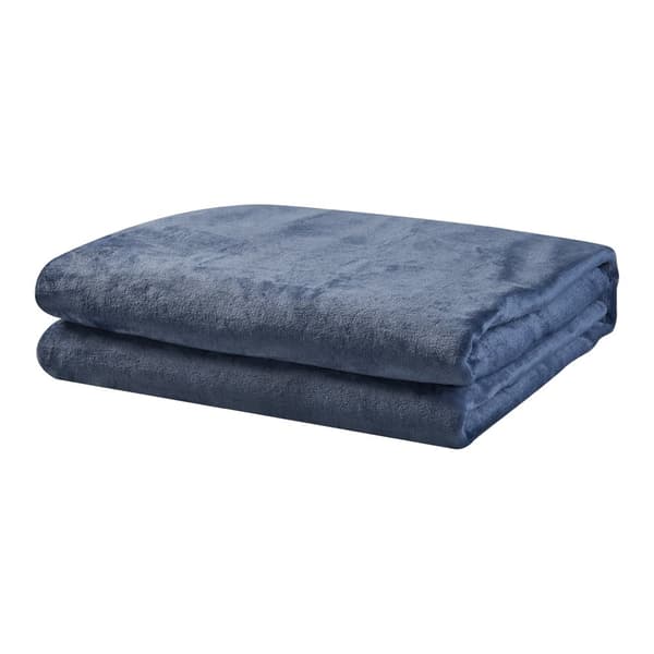 Värmefilt Archi 180x130 cm fleece ljusblå [en.casa]