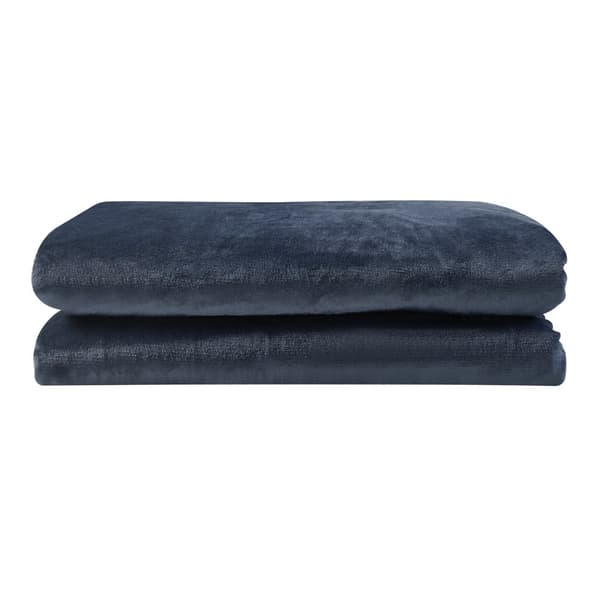 Värmefilt Archi 180x130 cm fleece mörkblå [en.casa]