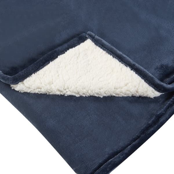 Värmefilt Archi 180x130 cm fleece mörkblå [en.casa]