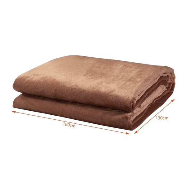 Värmefilt Archi 180x130 cm fleece brun [en.casa]