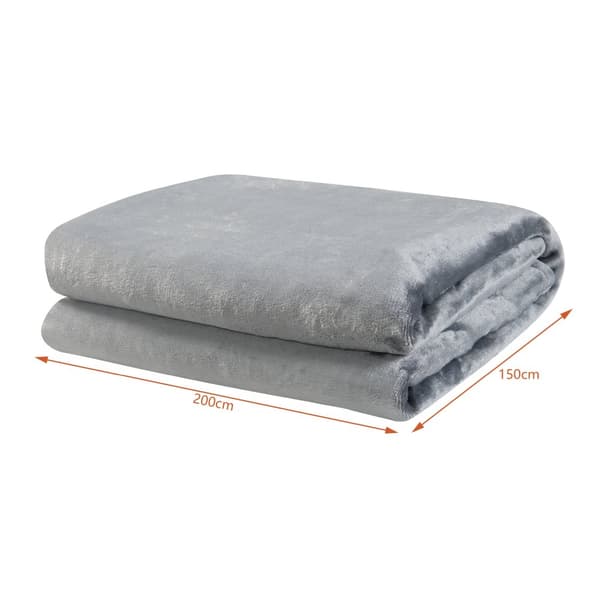 Värmefilt Archi 200x150 cm fleece ljusgrå [en.casa]