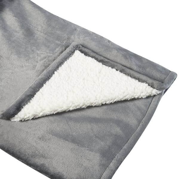 Värmefilt Archi 200x150 cm fleece ljusgrå [en.casa]