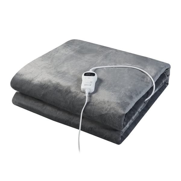 Värmefilt Archi 200x150 cm fleece mörkgrå [en.casa]
