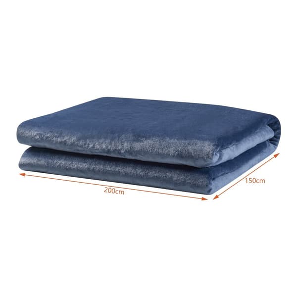 Värmefilt Archi 200x150 cm fleece ljusblå [en.casa]