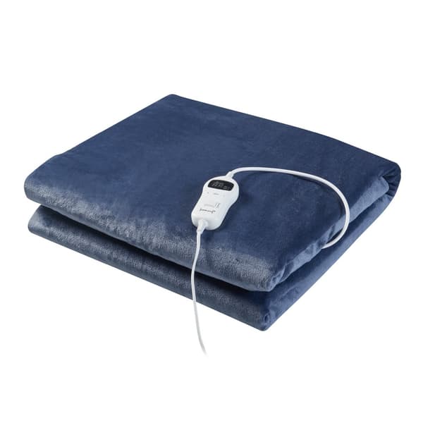 Värmefilt Archi 200x150 cm fleece ljusblå [en.casa]