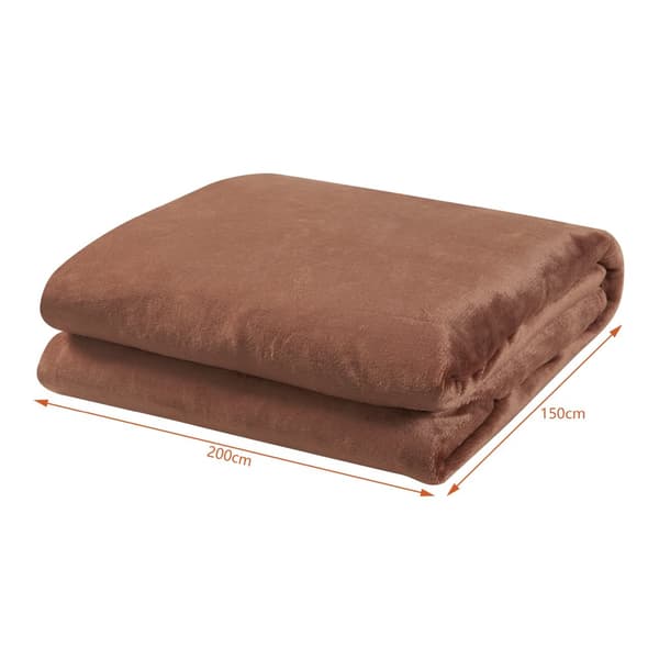Värmefilt Archi 200x150 cm fleece brun [en.casa]
