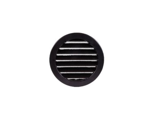 Duka DUSAV rist Ø100 mm - Aluminium, Sort, Med flange samt medfluenet