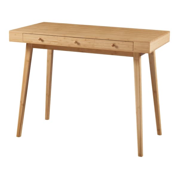 Skrivbord Hässleholm 100x50x75 cm bambu [en.casa]