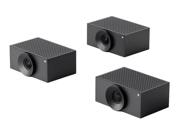 Huddly Crew - Kit - konferansekamera - farge - 20,3 MP - 1920 x 1080 - 1080p, 720p - USB 3.0 - med Ethernet-svitsj, USB-adapter (en pakke 3) Sort