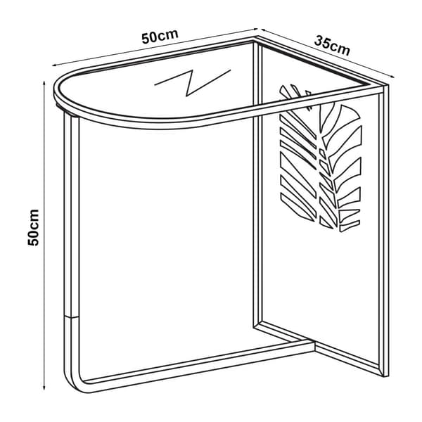 Soffbord Ulvik 50x50x35 cm glas metall [en.casa]