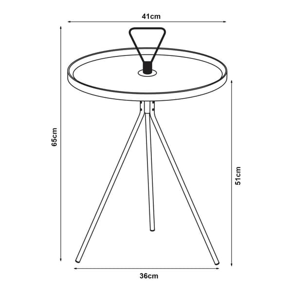 Sidobord Odal 65xØ41 cm metall [en.casa]