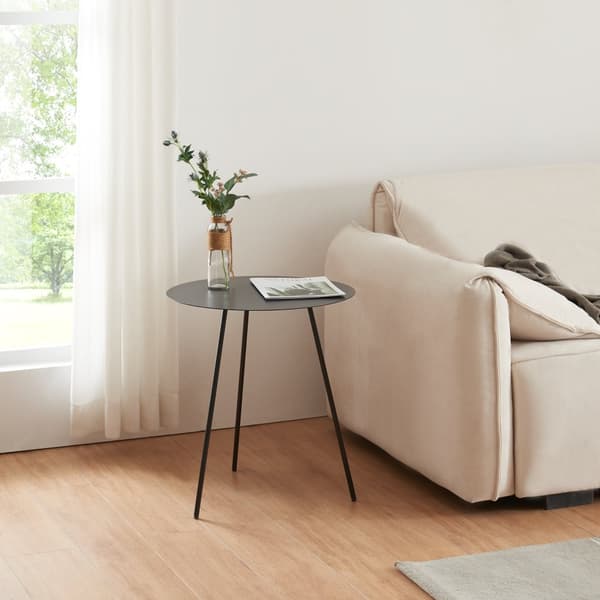 Sidobord Sula 53x50 cm metall svart [en.casa]