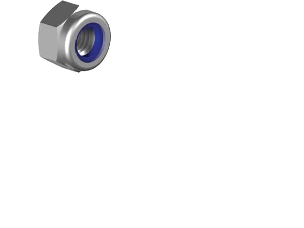 WASI Lukkomutteri 8mm DIN 985rustfreeA2, nailonrengasavaimella leveys 13mm - (500 kpl.)