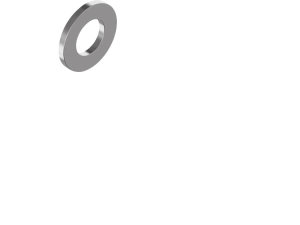 WASI Skive M12 DIN 125 A rustfri A4, Form A (uden faset) for 12mm, indvendig 13mm udvendig 24mm, højde 2,5mm - (200 stk.)