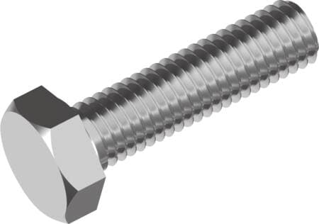 WASI Sætbolt M10x30 mm DIN 933 uden møtrik, rustfri A2med fuld gevindnøglevidde 17 mm - (100 stk.)